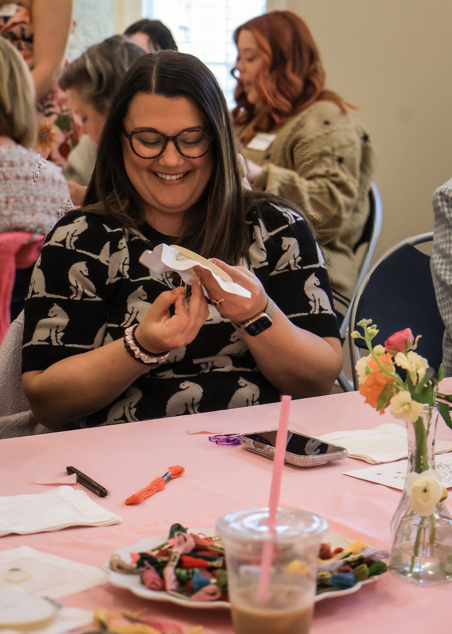 Sip & Stitch with V. Handstitching
