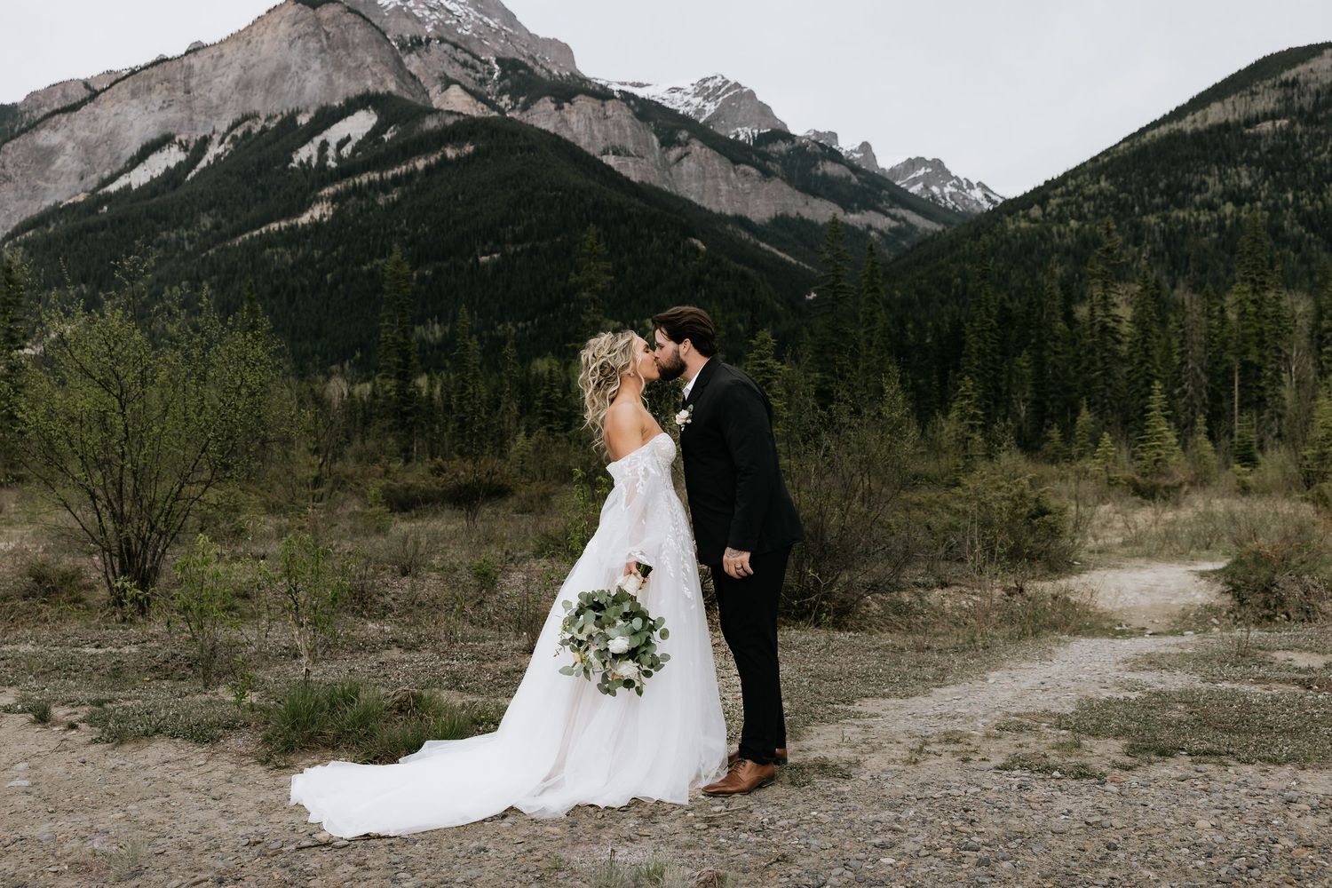 Banff mountain couples session photographed in a candid, documentary style by Aspen Allison Photography