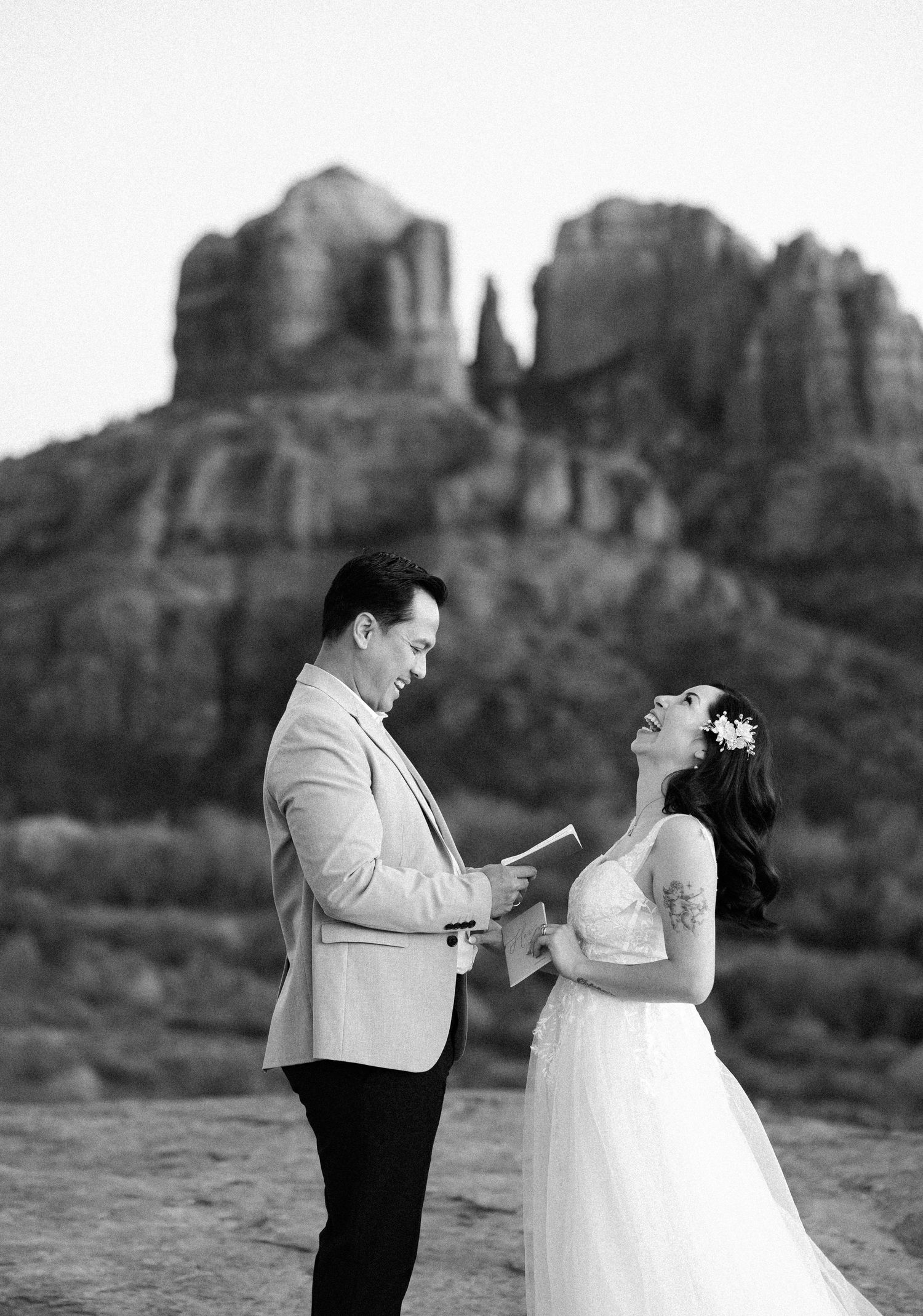 Intimate vow renewal at the incredible Red Rock Mountains in Sedona.