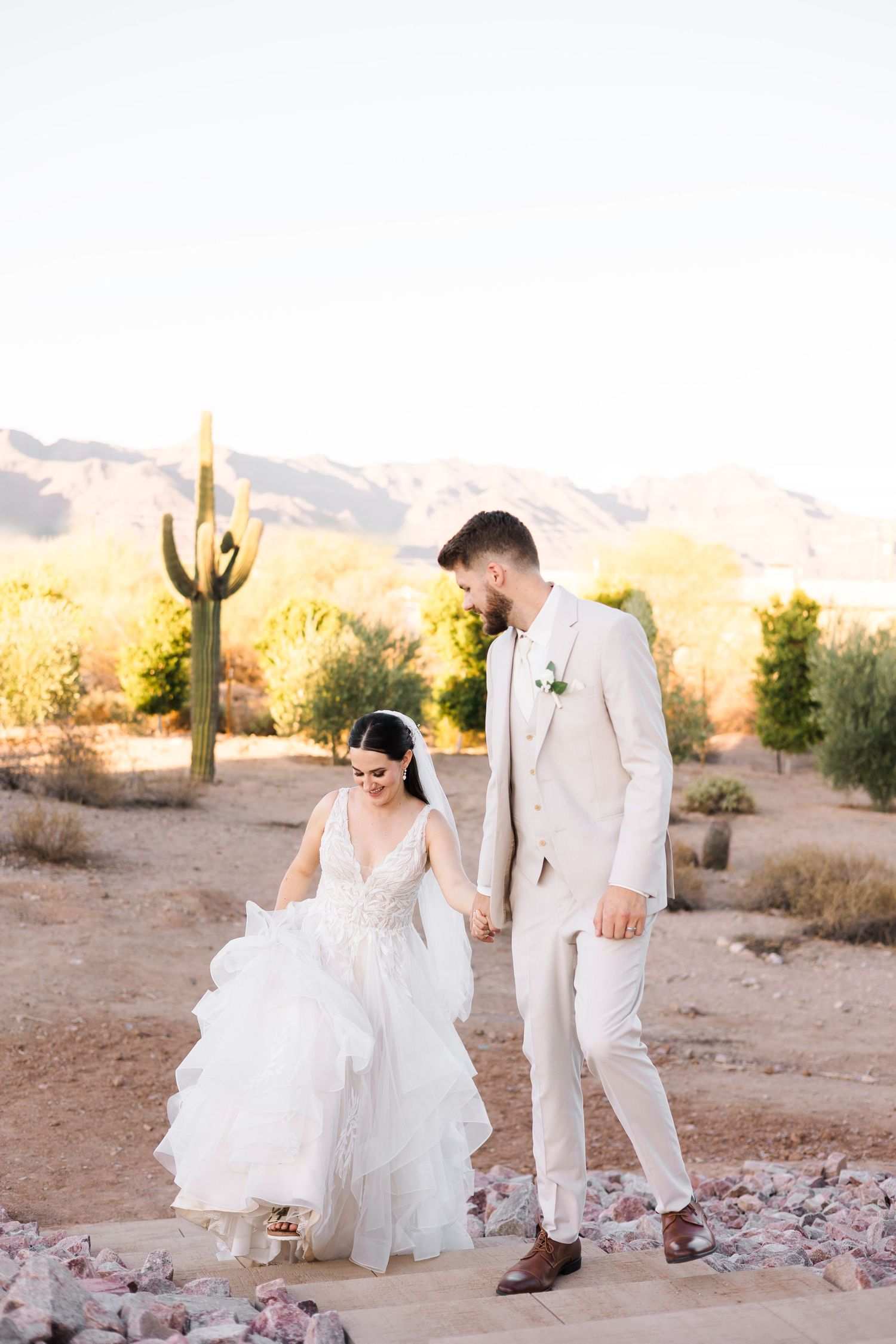 Couple portraits at the stunning Desert View Weddings + Event Center in Apache Junction. Phoenix wedding photographer.