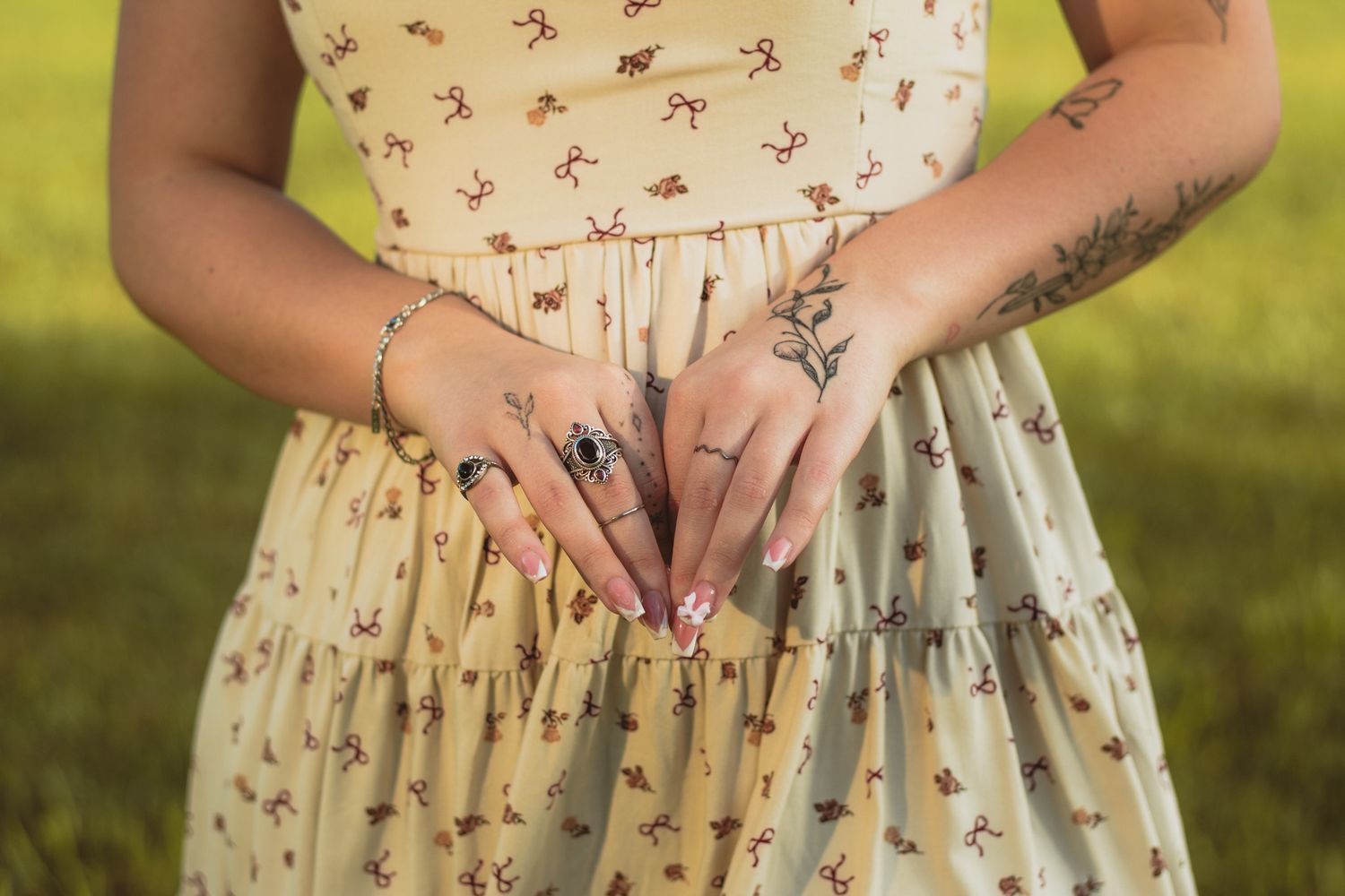 portrait of a young woman's hands