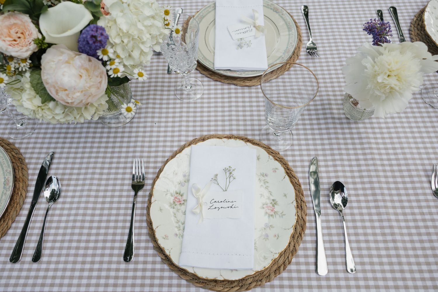 reception detail photos with place settings for wedding