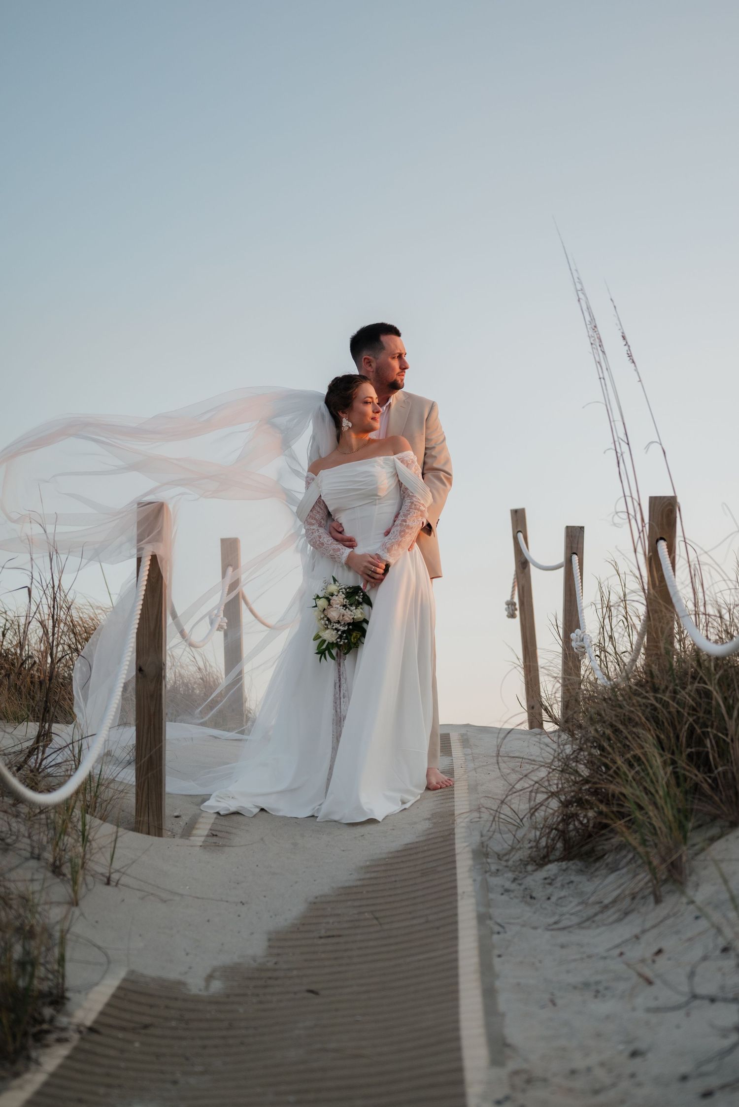 beach elopement destination wedding in North Carolina
