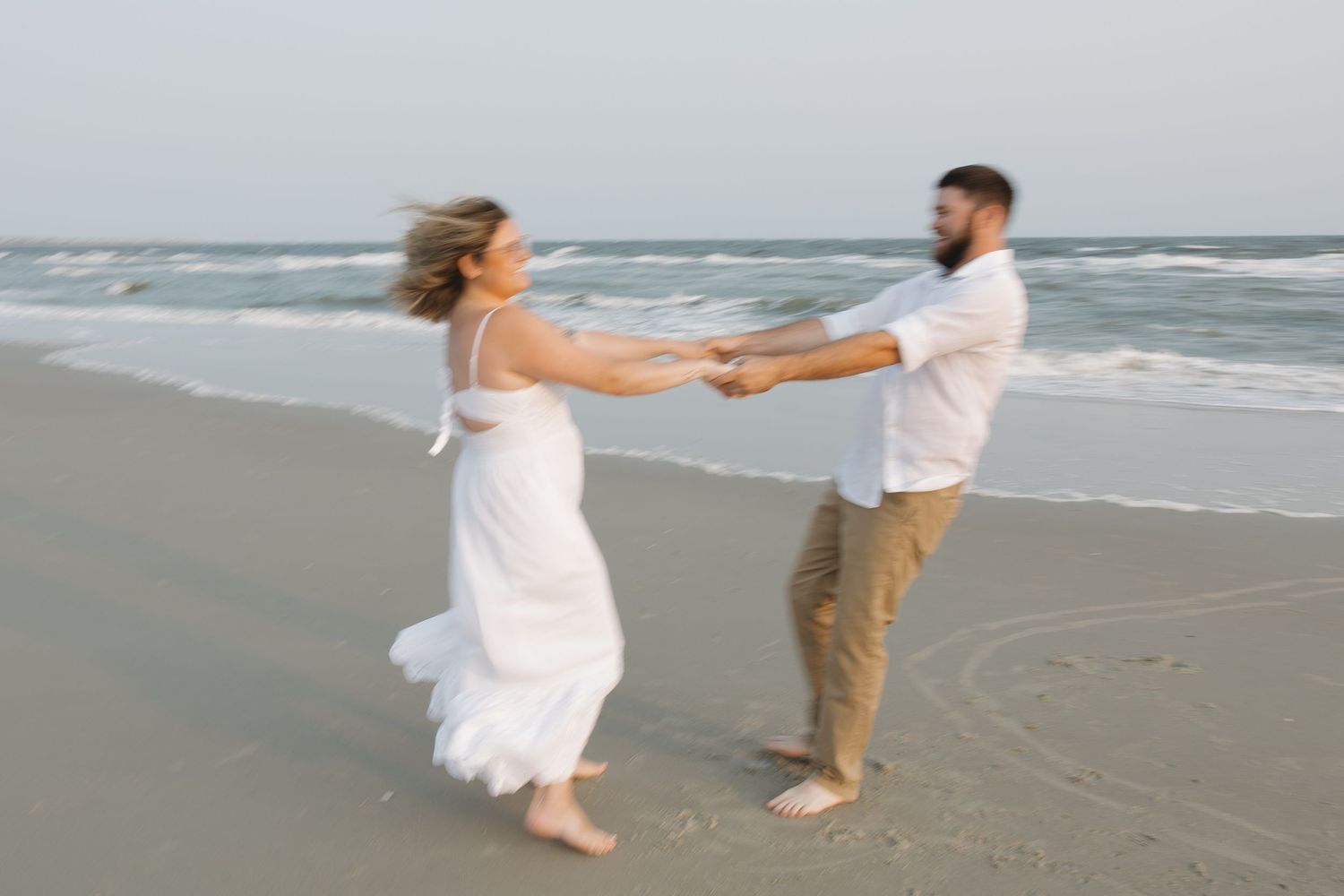 engagement photos on the beach in North Carolina