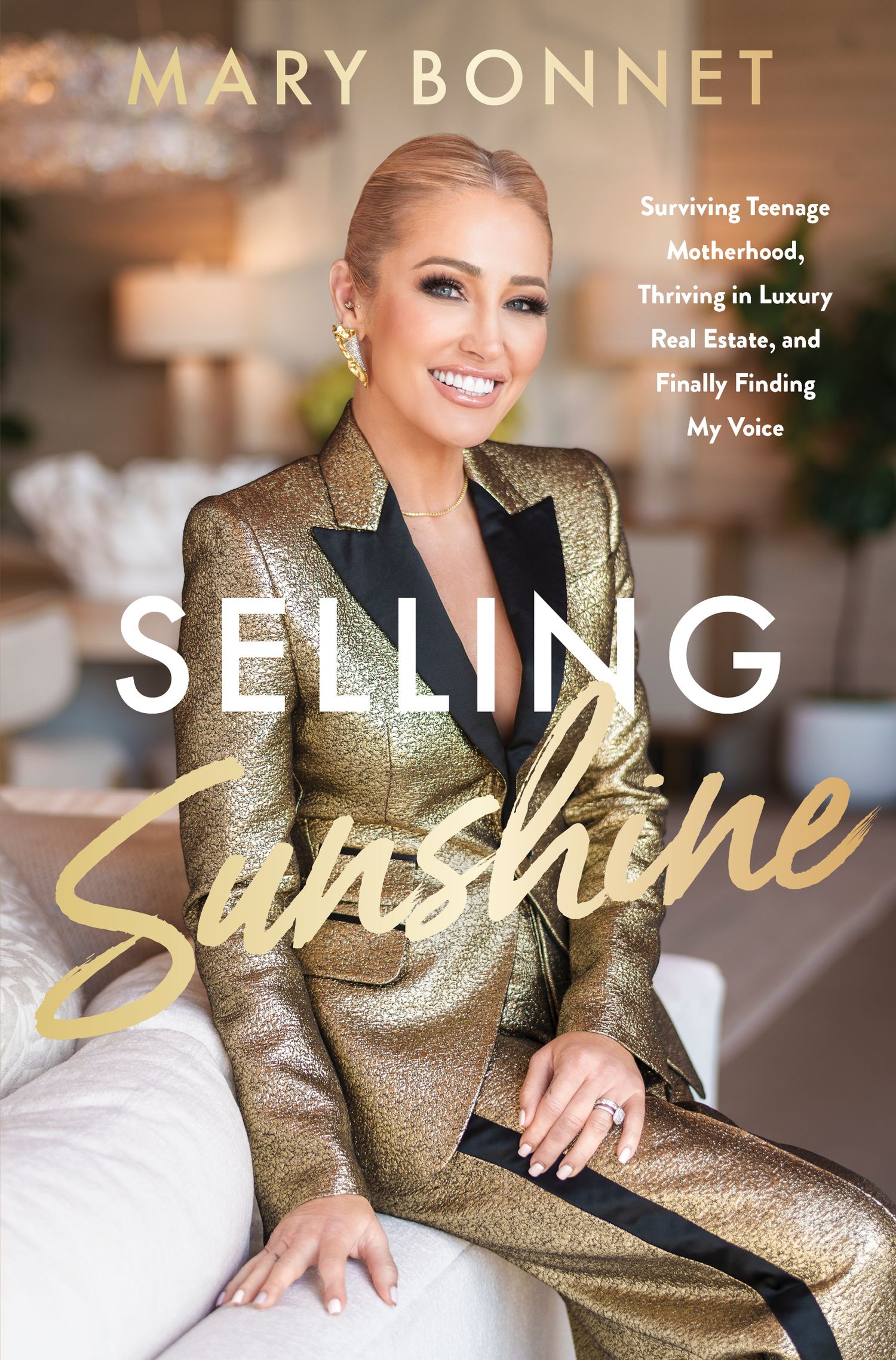 Book cover of Selling Sunshine featuring Mary Bonnet from Selling Sunset, shot by Celebrity Photographer Lindy Lin