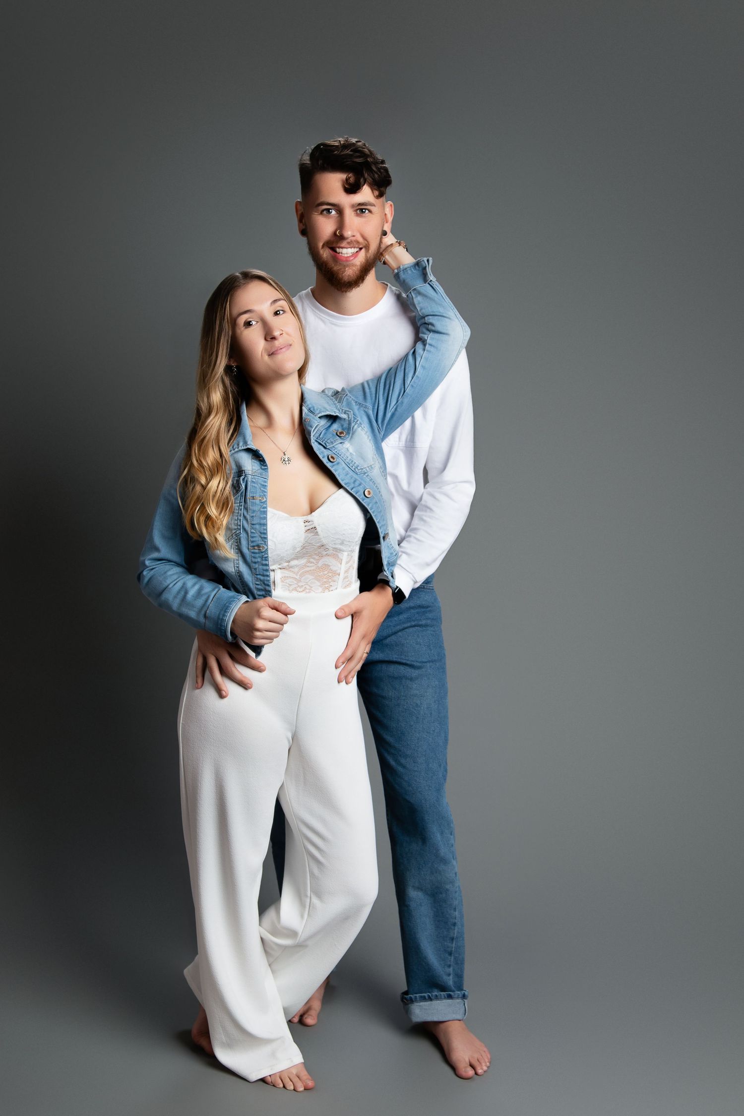 Couples portrait session in studio