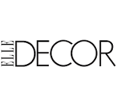 Minimalist black and white DECOR text design repeated in a stylish typography layout.