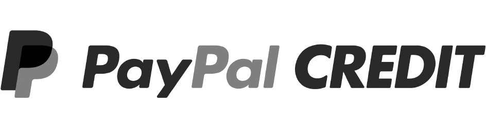 PayPal Credit logo in black and white monochrome design with P symbol.