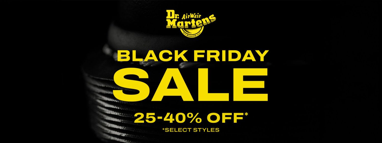 Black Friday sale promotional banner showing text with 25-40% off discount offer against a dark background.