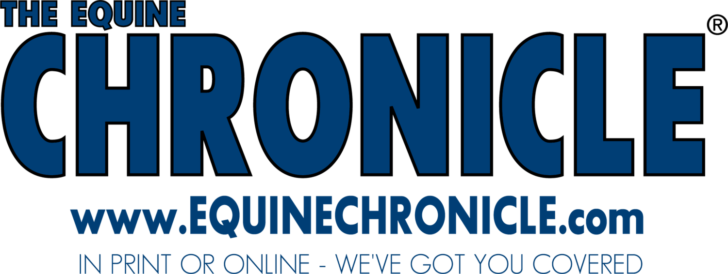 A blue and white banner for The Equine Chronicle magazine website displays the publication's masthead.