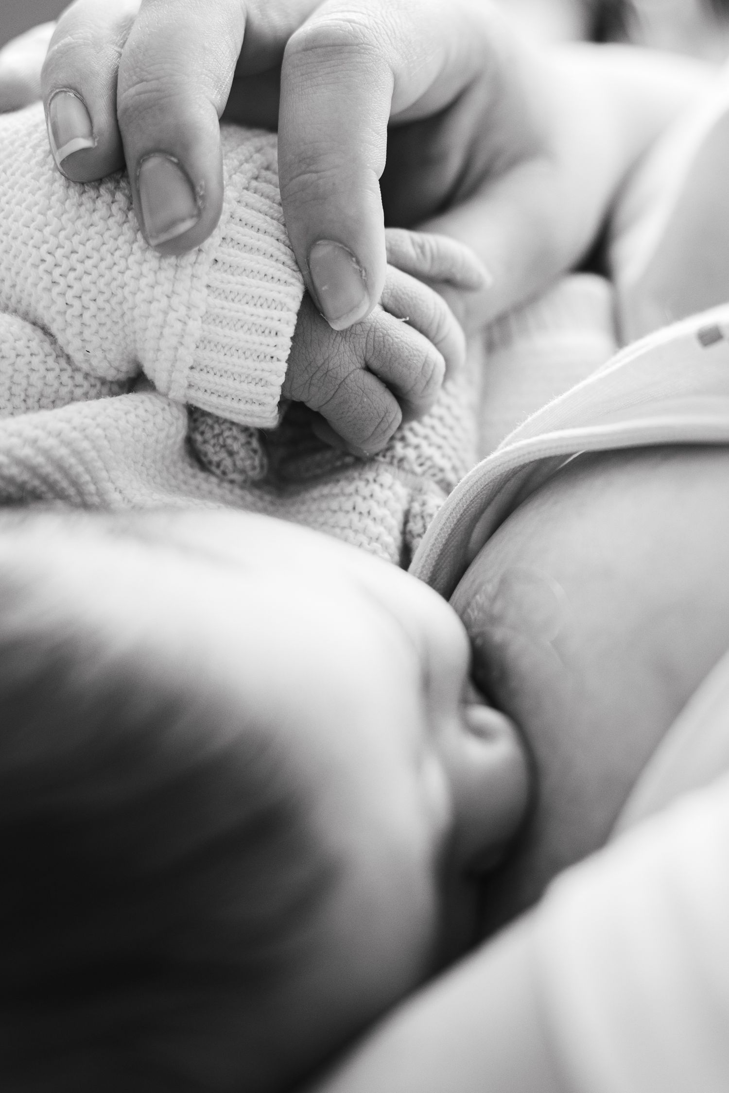 nouveau-né entrain d'allaiter le seins de sa mère