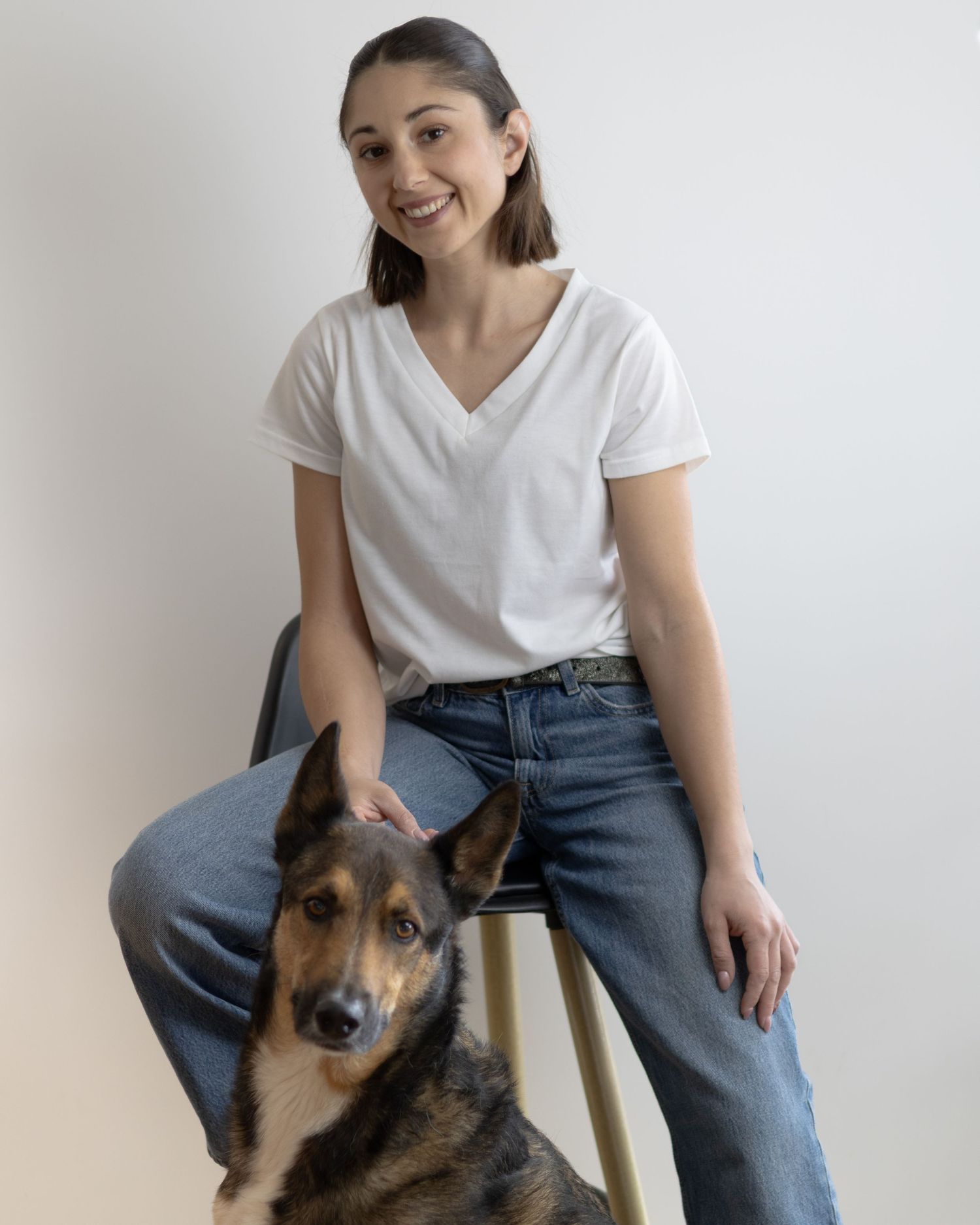 photographe professionnelle et son chien portrait saskaa photographie