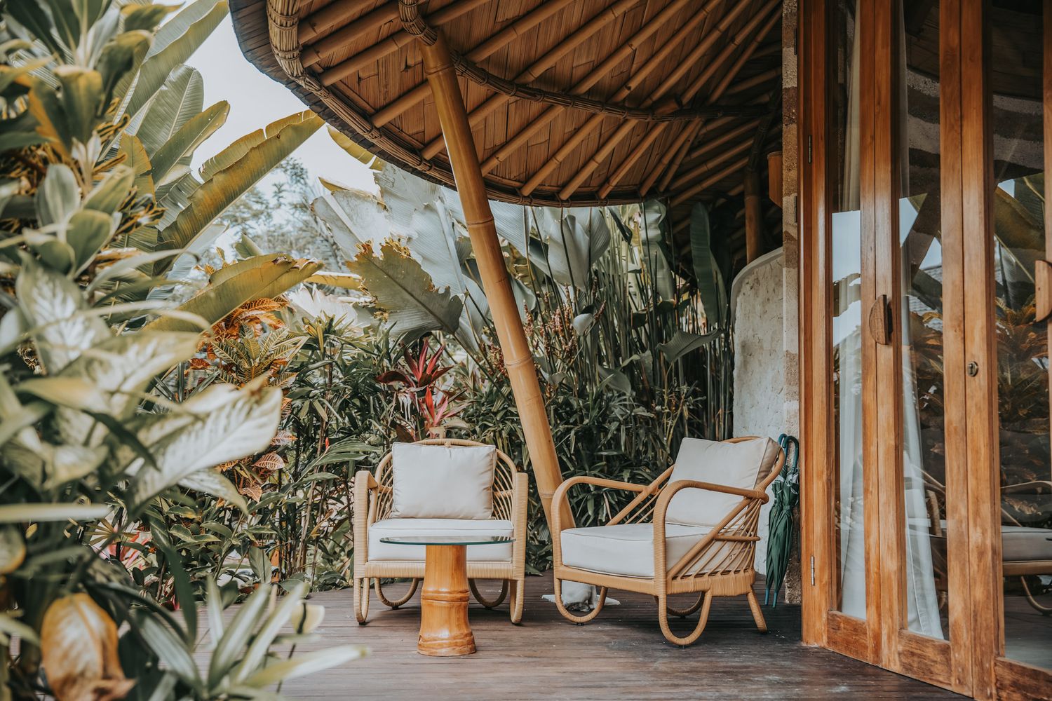 earth stone villa balcony at sacred return bali