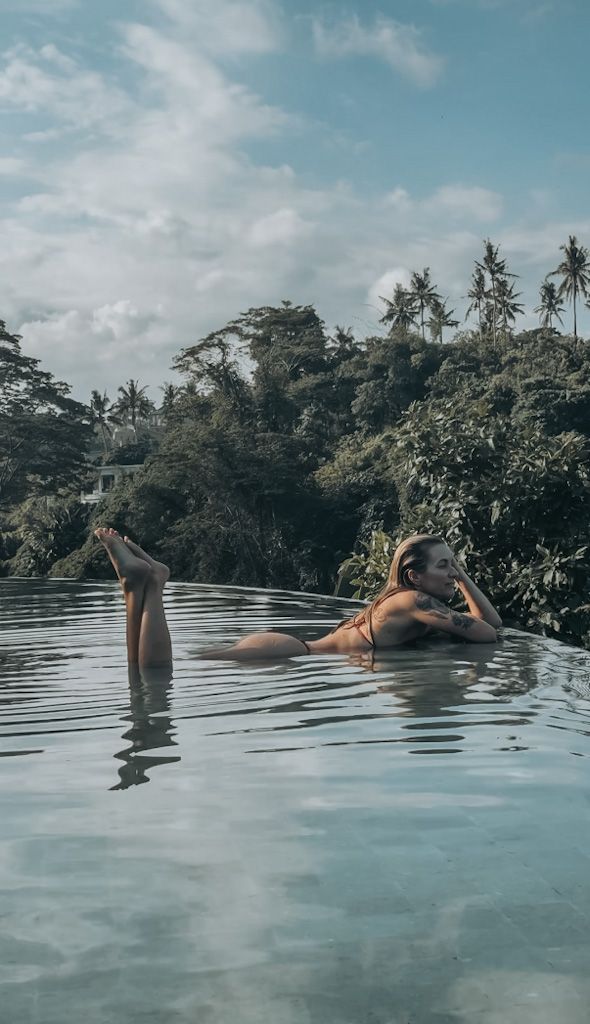 poolside Rest and recovery during the Sacred Return yoga retreat at Solana Ubud, Bali