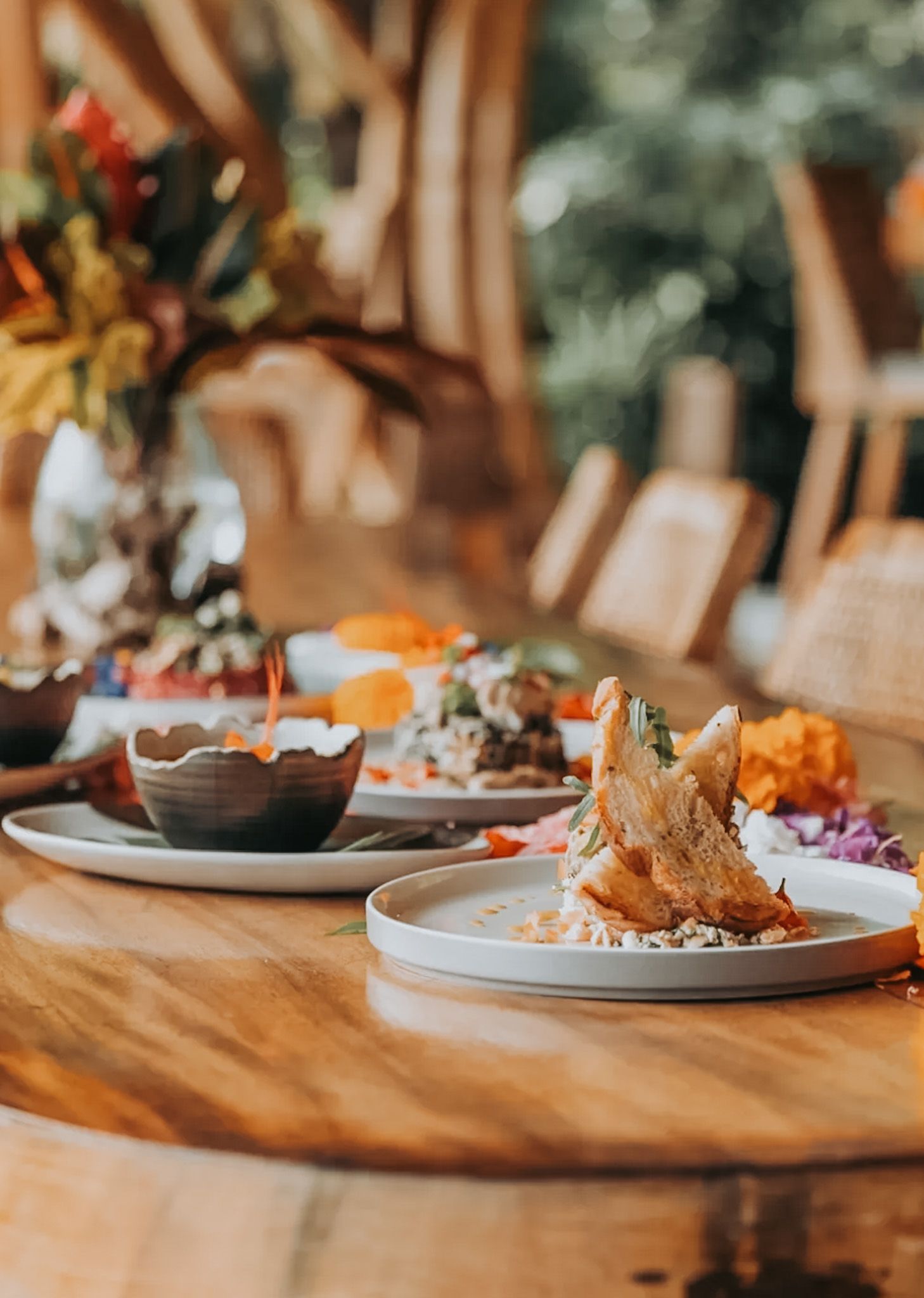 Fresh vegetarian meals served at Solana Ubud during the Sacred Return Bali retreat