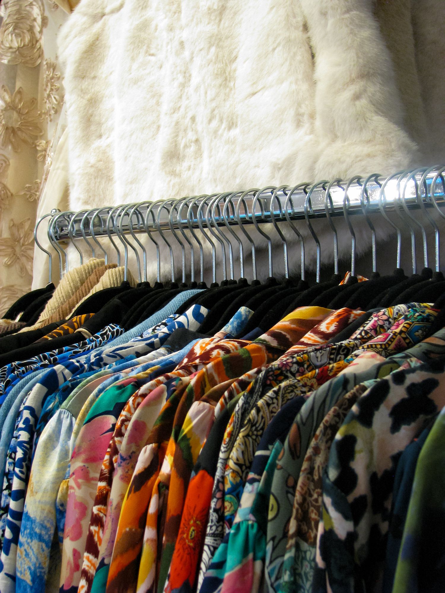 Business photo of a clothing rail. Betty’s Boudoir Boutique.