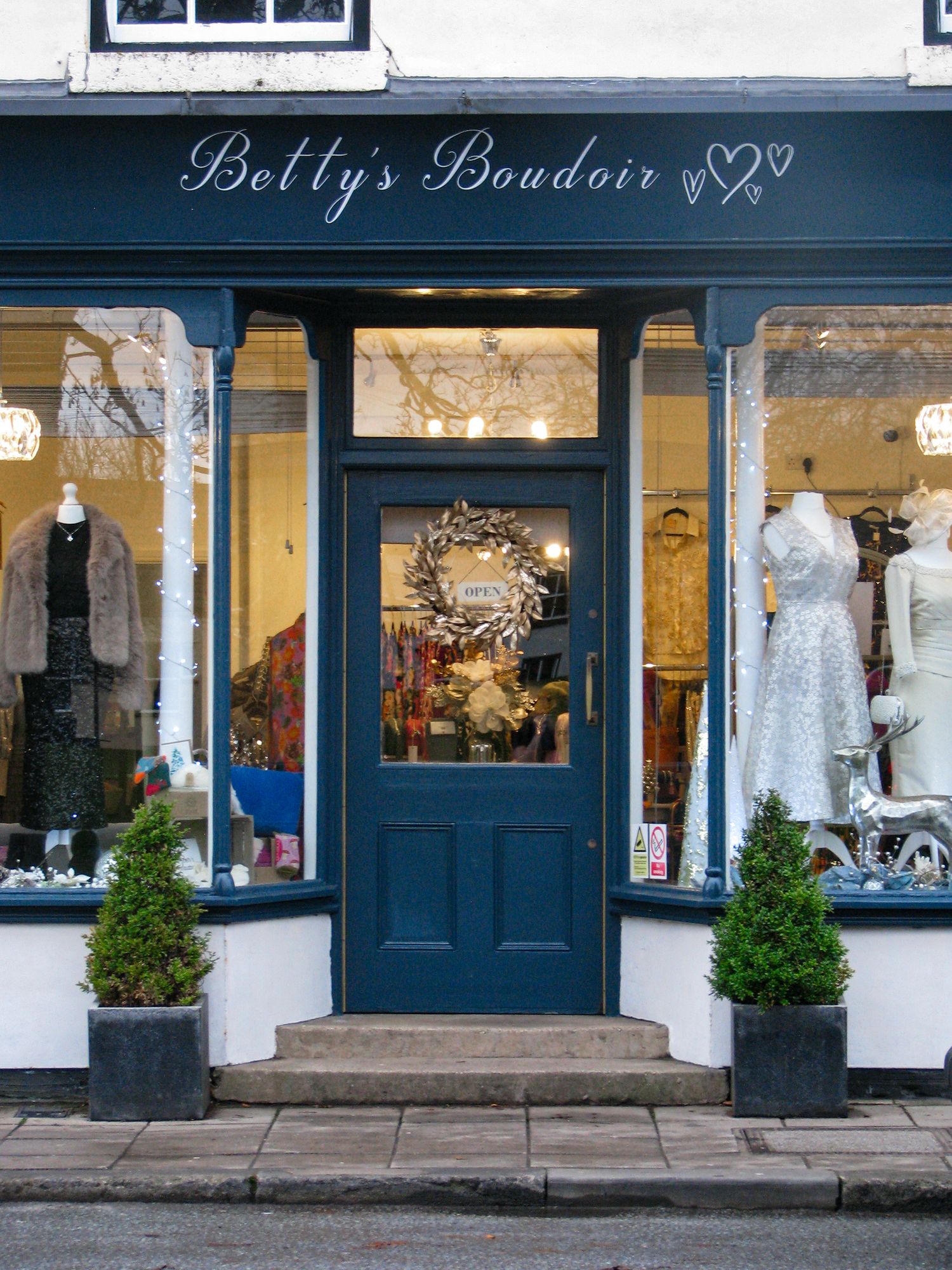 Business photo of the front of a shop. Betty’s Boudoir Boutique.
