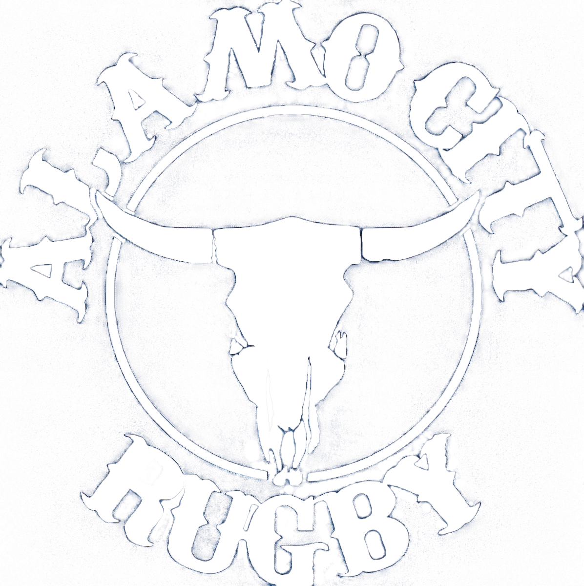Alamo City Rugby logo featuring a longhorn skull centered in a circular emblem with text around the border.