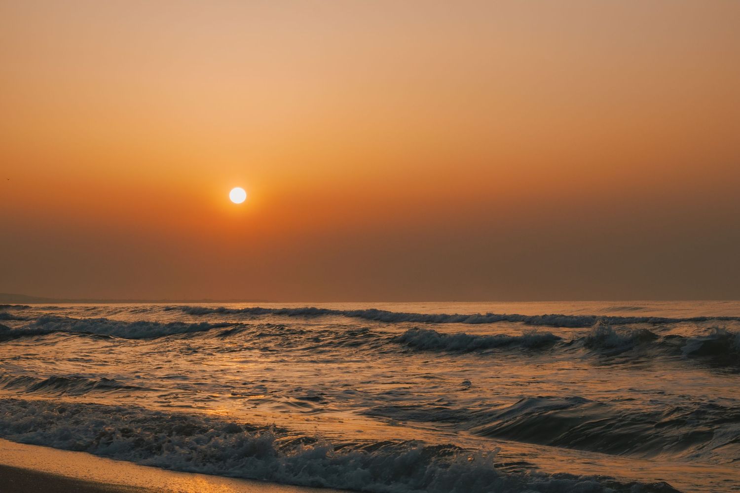 Scenic Mediterranean village captured at sunset