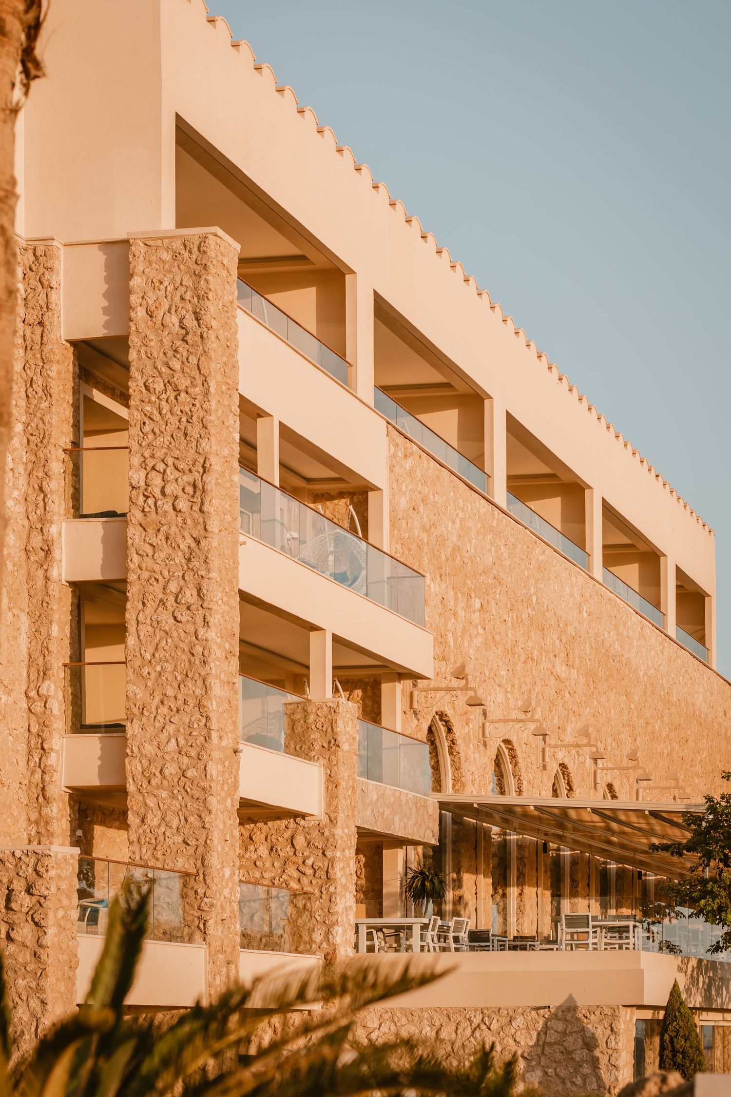 Luxury resort photography at golden hour