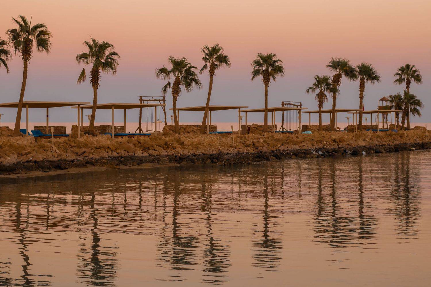 Luxury resort imagery captured at sunrise