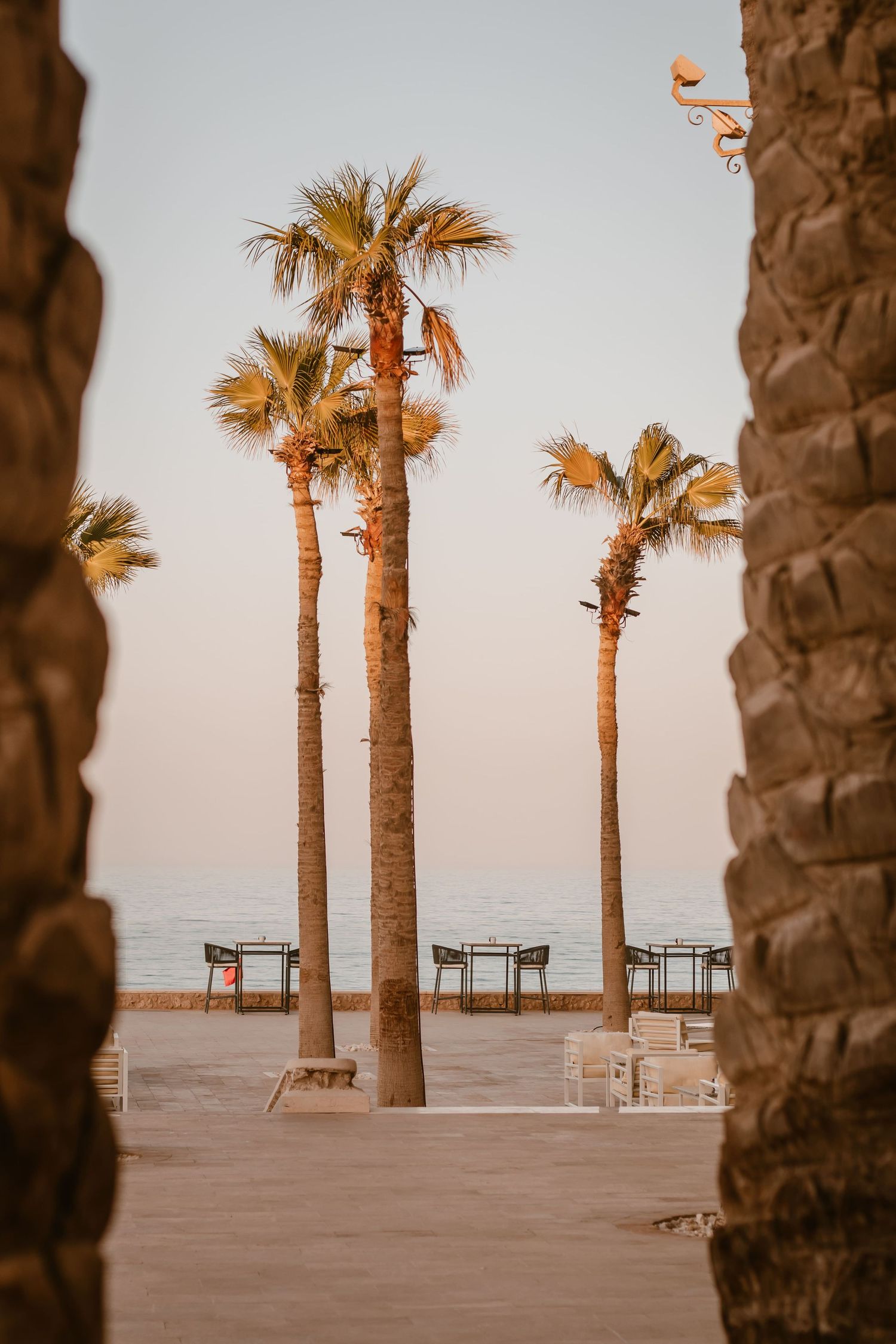 Coastal resort photography in warm evening light