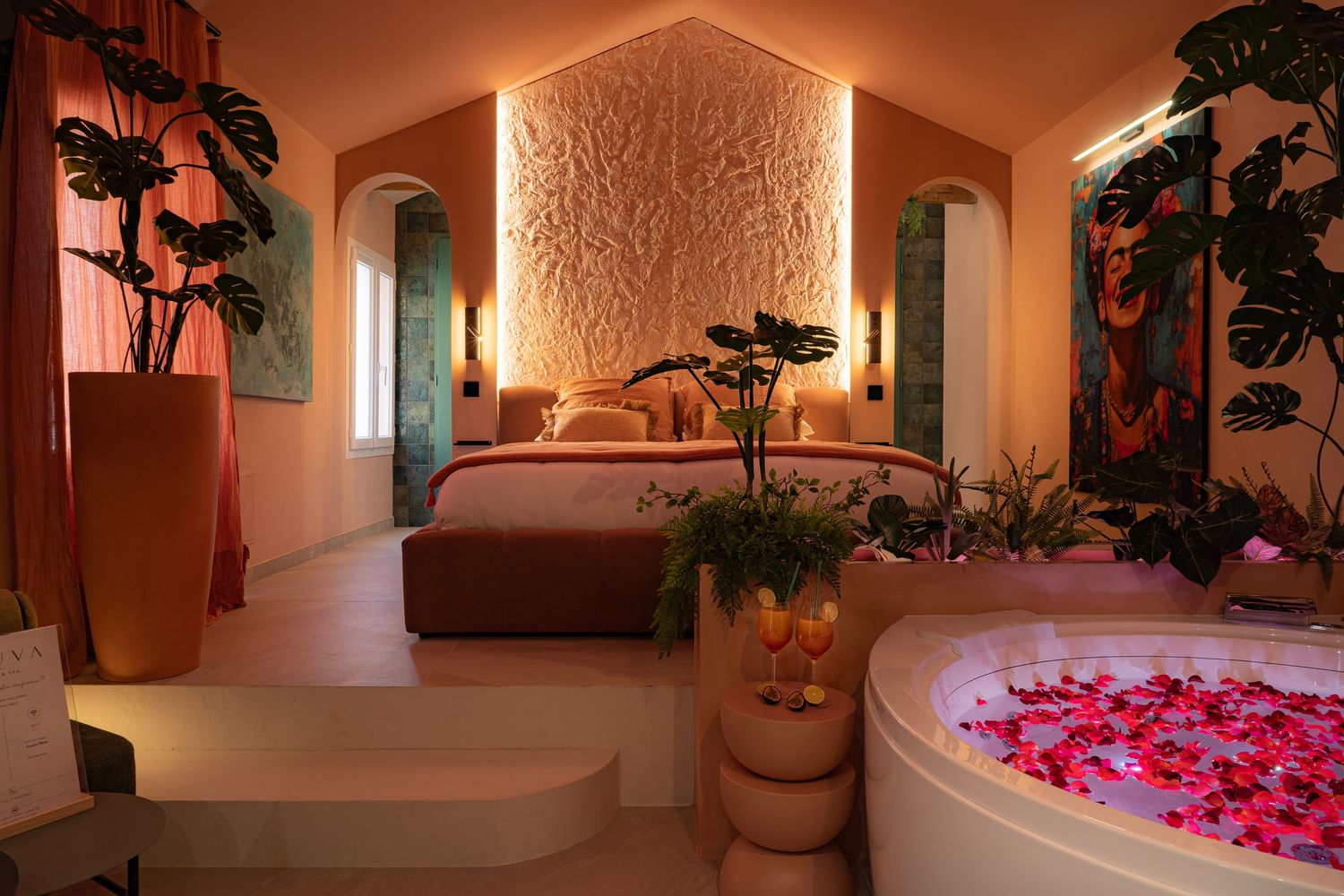 Contemporary hotel suite with refined interior design