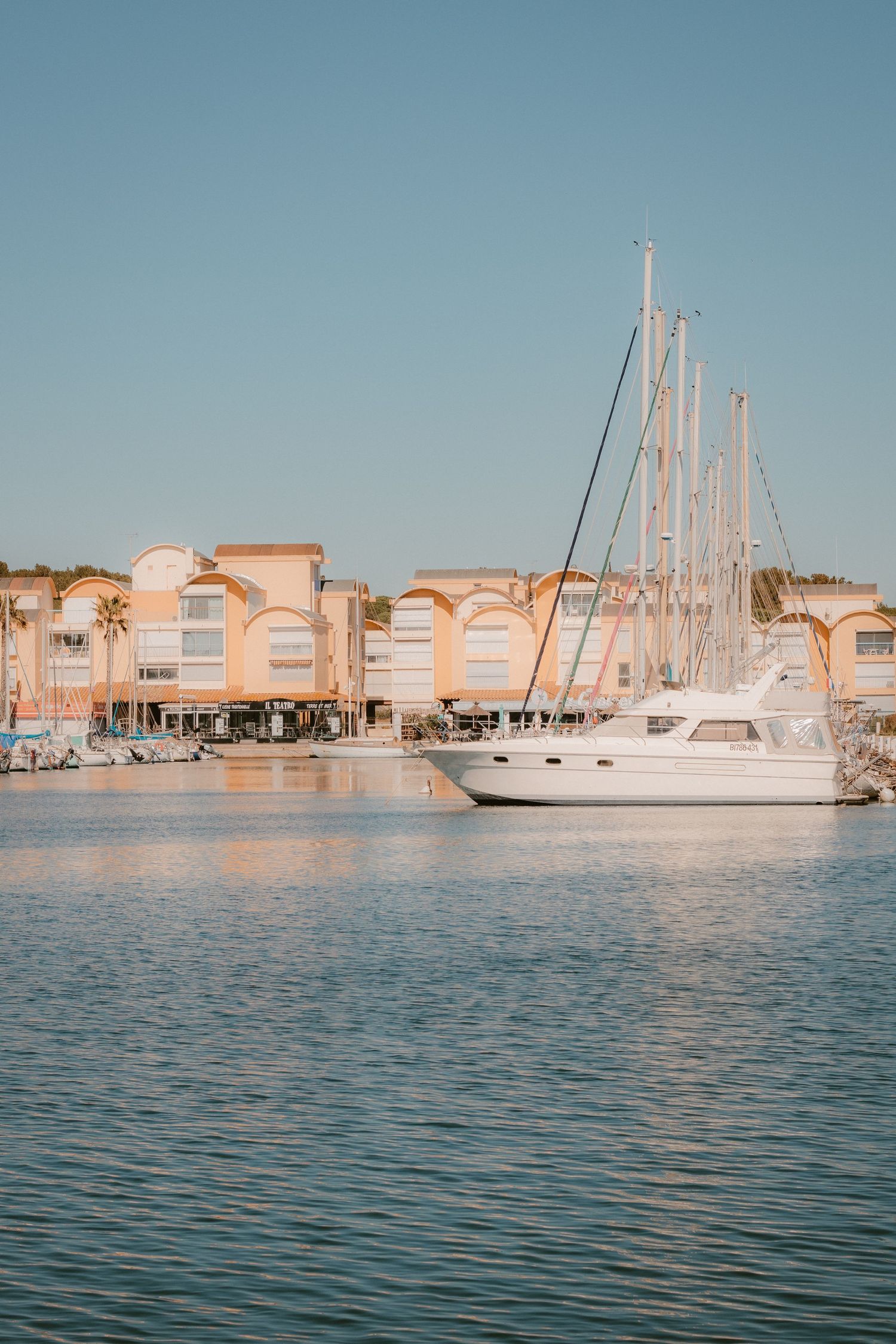 Luxury yacht anchored in turquoise waters in the South of France