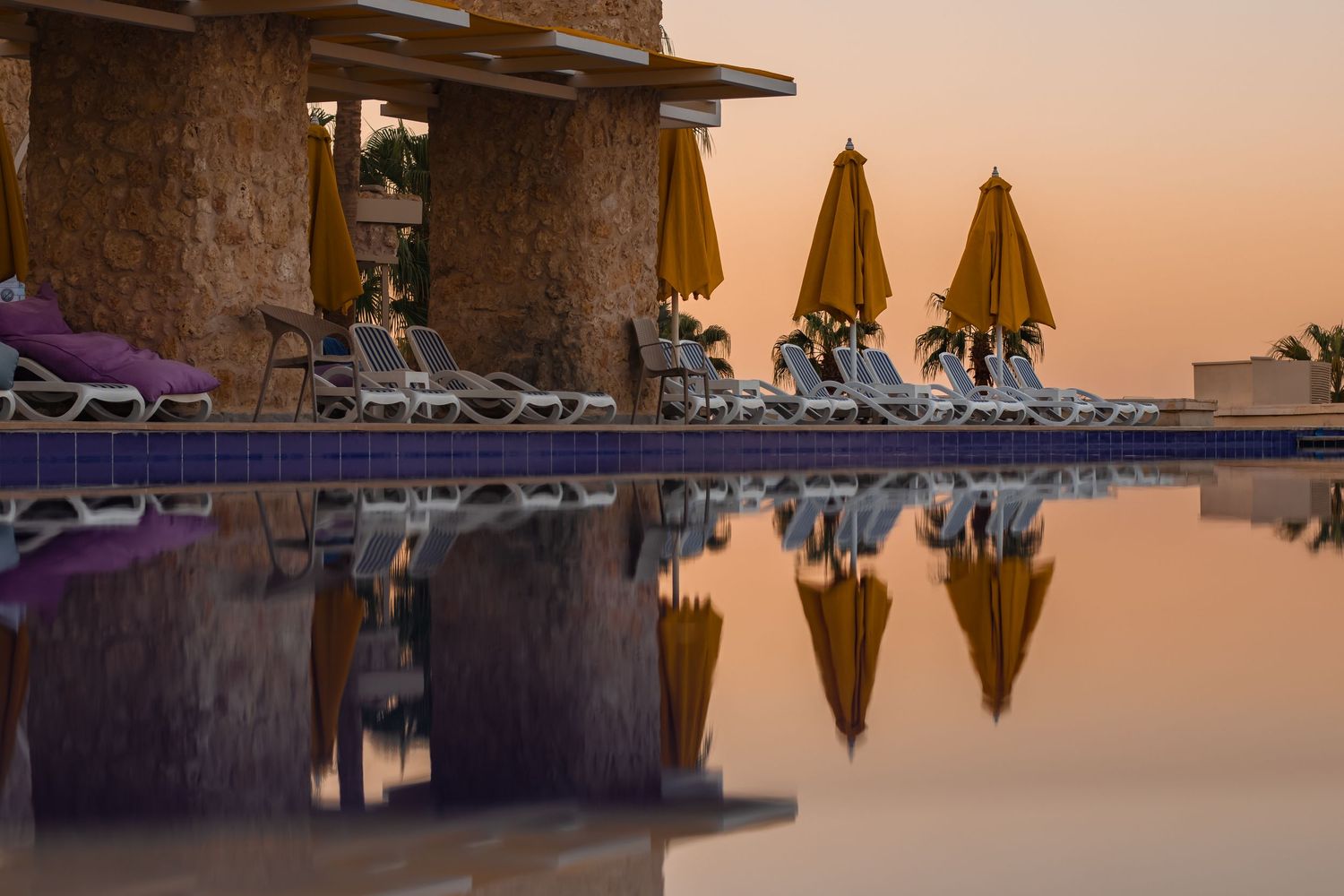 An unforgettable sunset at a luxury resort