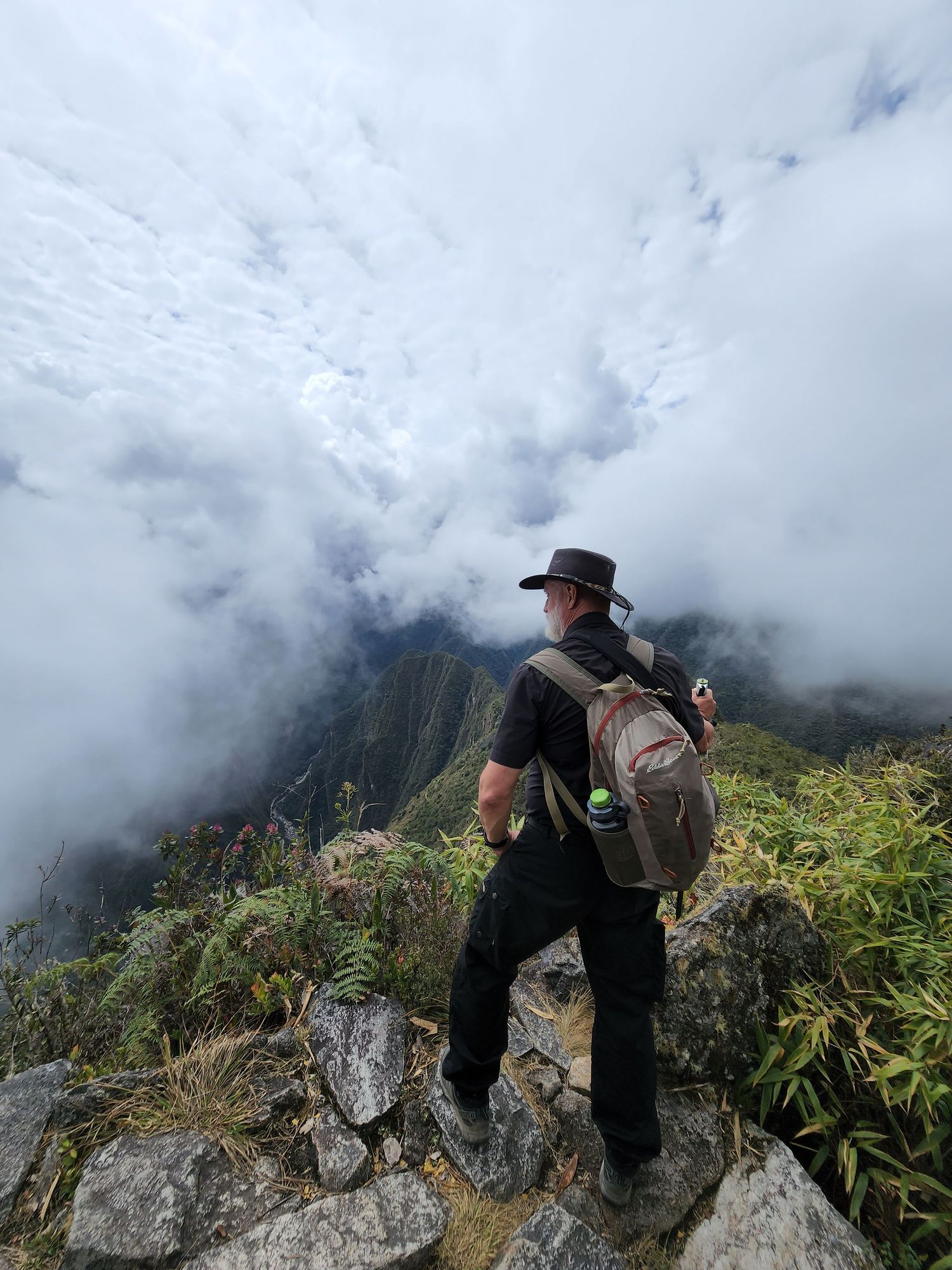 John Gayler on an adventure high up in the Andes on Machu Picchu Mountain, Peru