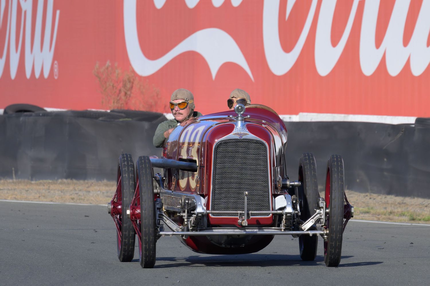 The Old Crow Speed Shop 1920 Duesenberg Straight 8 race car racing at the Sonoma Speedway
