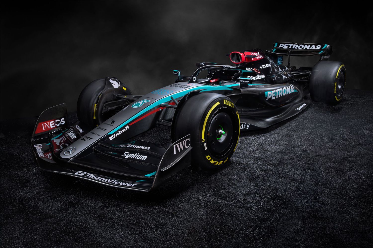 John Gayler light painting fine art wall portrait of 2024 Mercedes-AMG Petronas F1 W15 E performance race car driven by George Russell