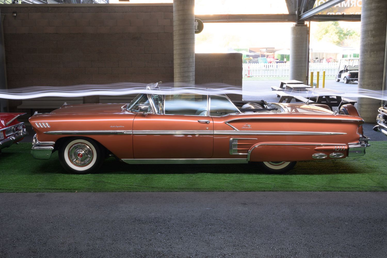 John Gayler Light Painting single pass 1958 Chevrolet Impala Convertible Low Rider with luminous copper paint