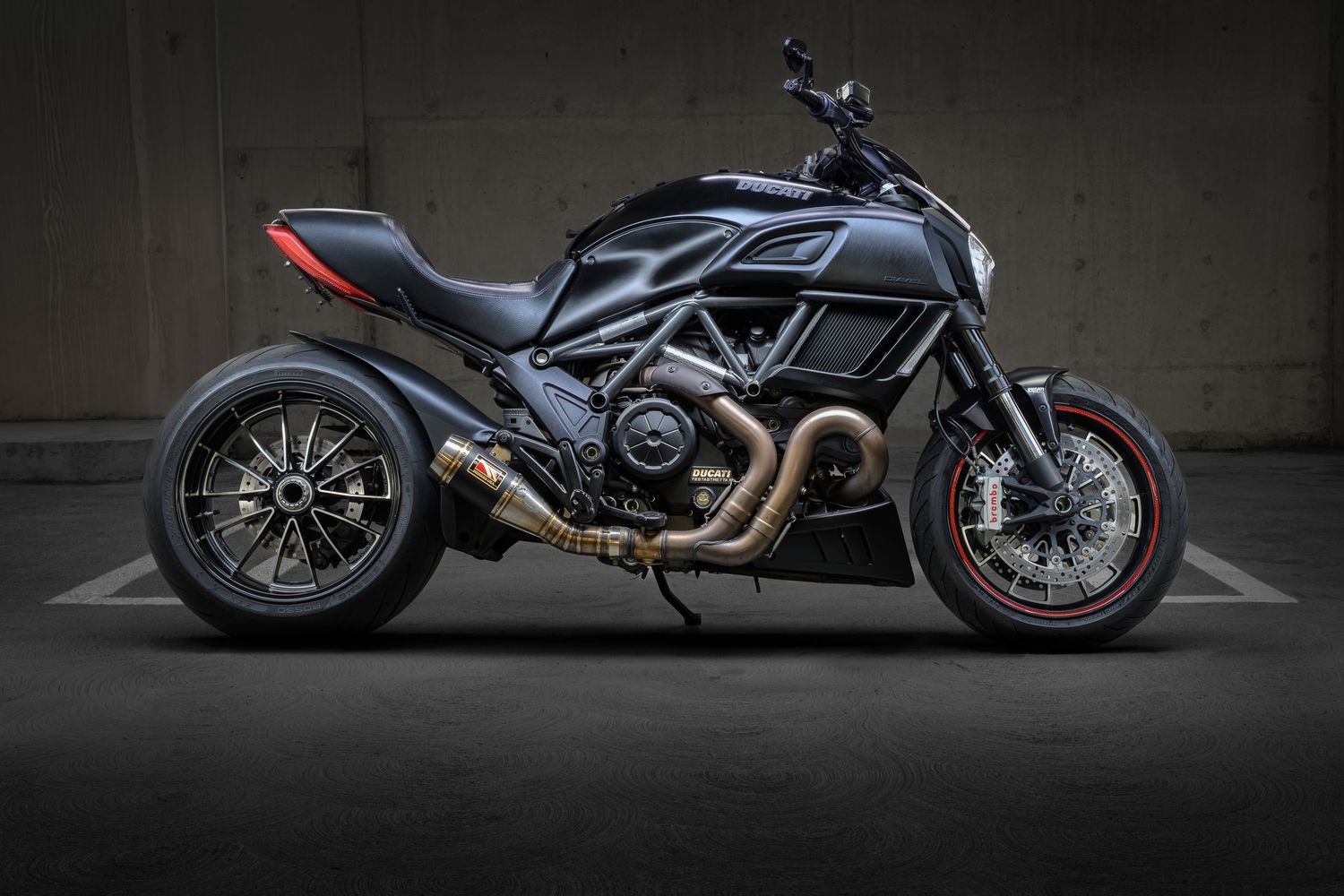 John Gayler’s stunning light painting – 2015 Ducati Diavel muscle cruiser bike, 162 hp Testastretta, Werkes exhaust, wall art ready