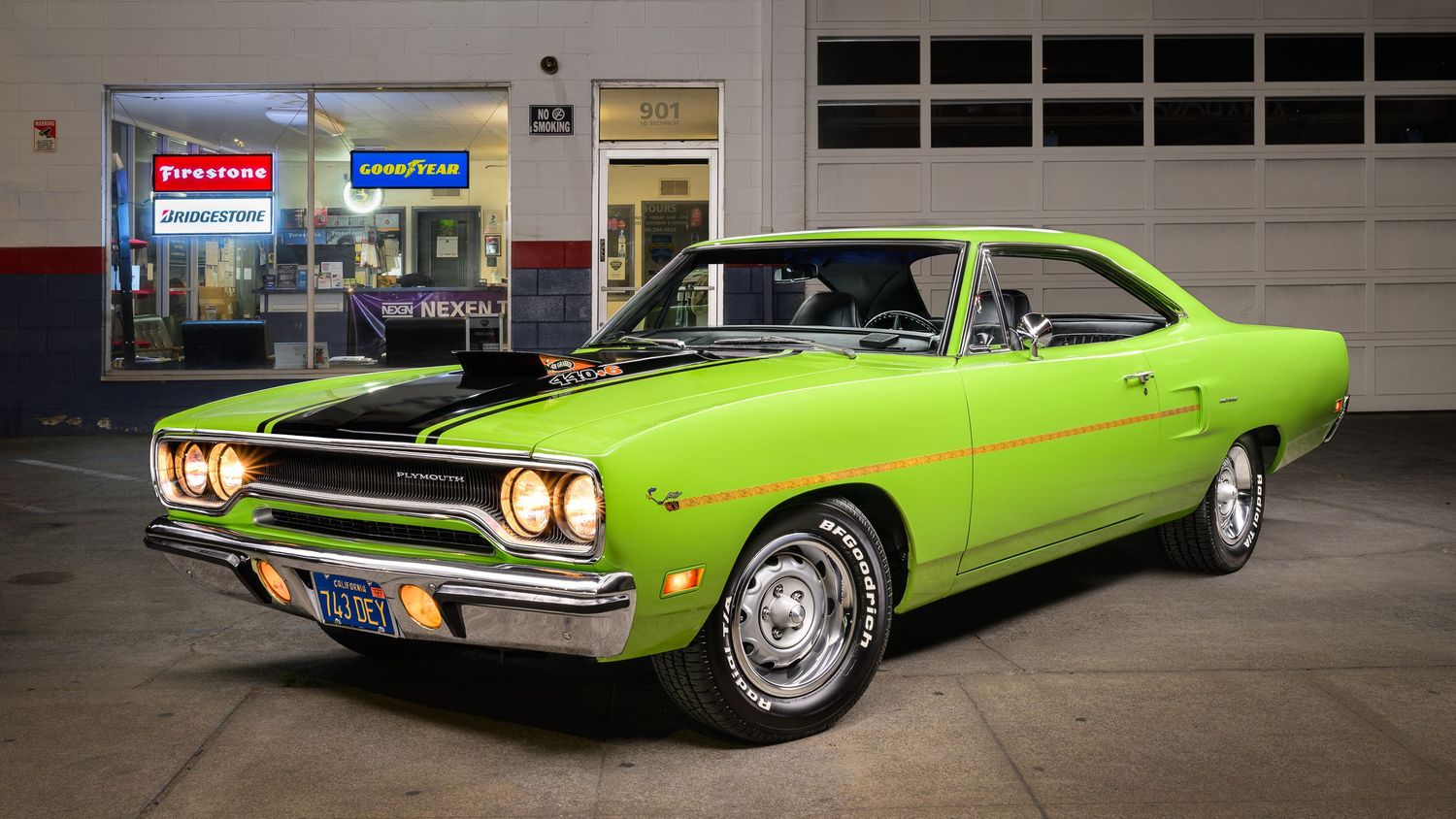 John Gayler Light Painting of 1970 Sublime Green Plymouth Road Runner with 440 Six Pack + Air Grabber - Classic American Muscle
