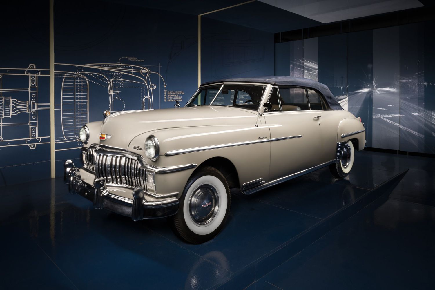 A John Gayler Light Painted fine art wall portrait of a 1949 DeSoto  Custom Convertible in Havana, Cuba