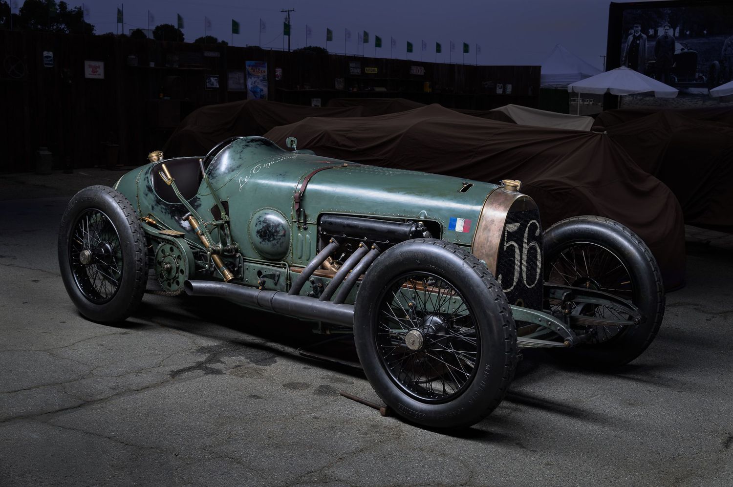 A John Gayler Light Painting fine art wall portrait of 1918/1928 Curtiss-Frazer-Nash Race Car, Le Cigare Volant of Ragtime racers