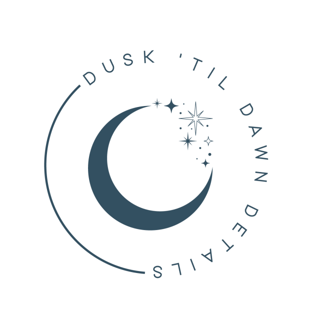 Minimalist moon and star logo designs in a circular arrangement.