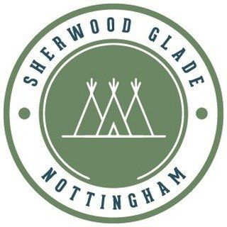 Series of green circular logo designs featuring teepee or tent symbols.