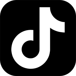 TikTok social media app icon with white musical note logo on black background.