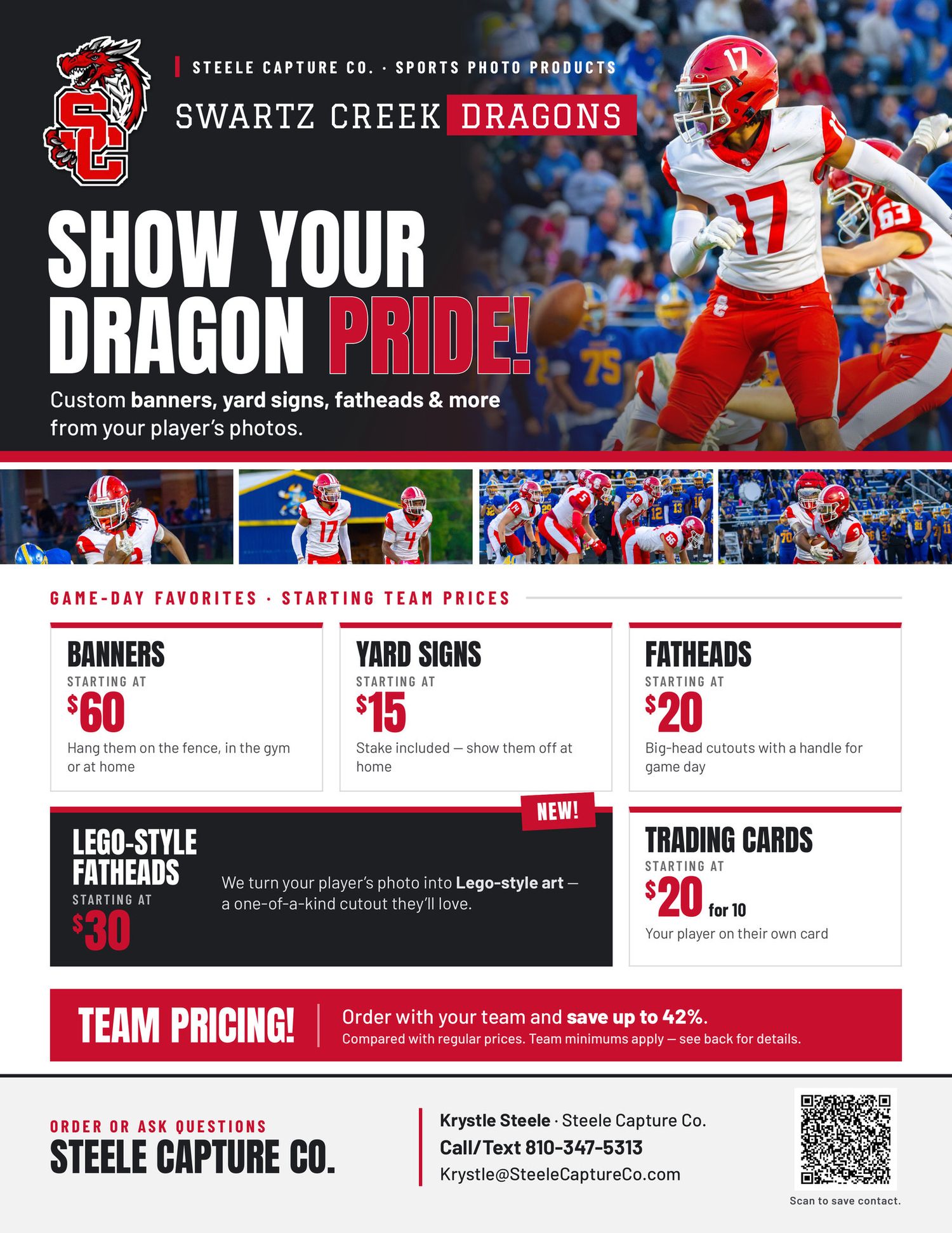 Swartz Creek Dragons 2026 sports price guide page 1