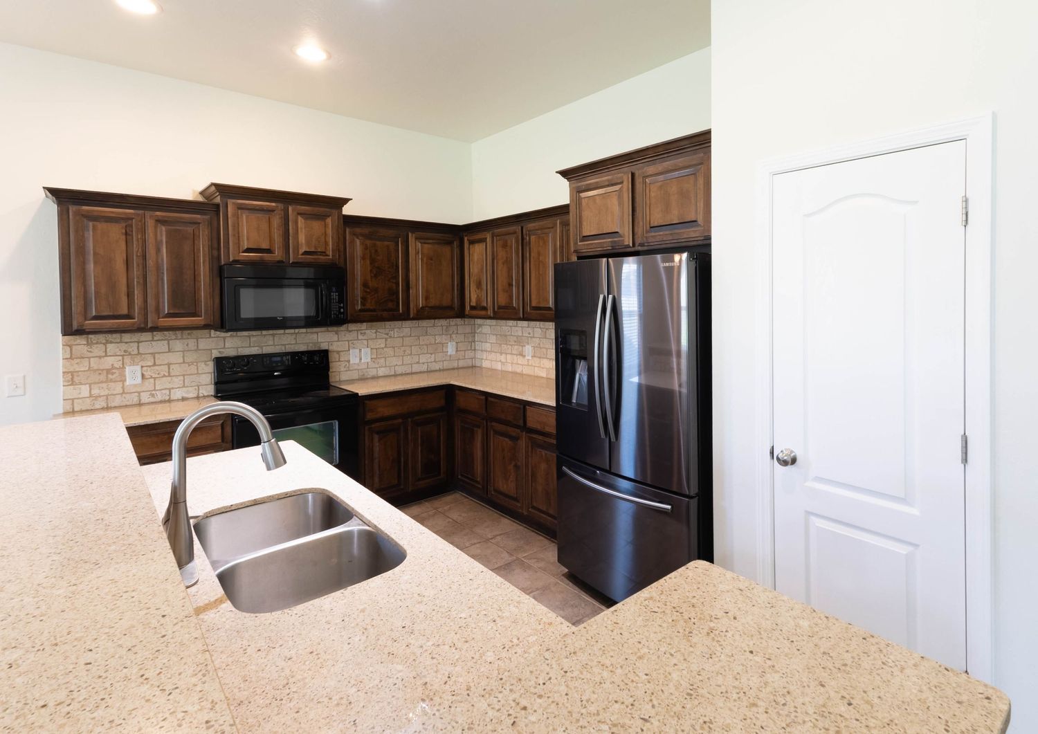 Wide Angle Kitchen Real Estate Photo with Open Layout in Oklahoma City
