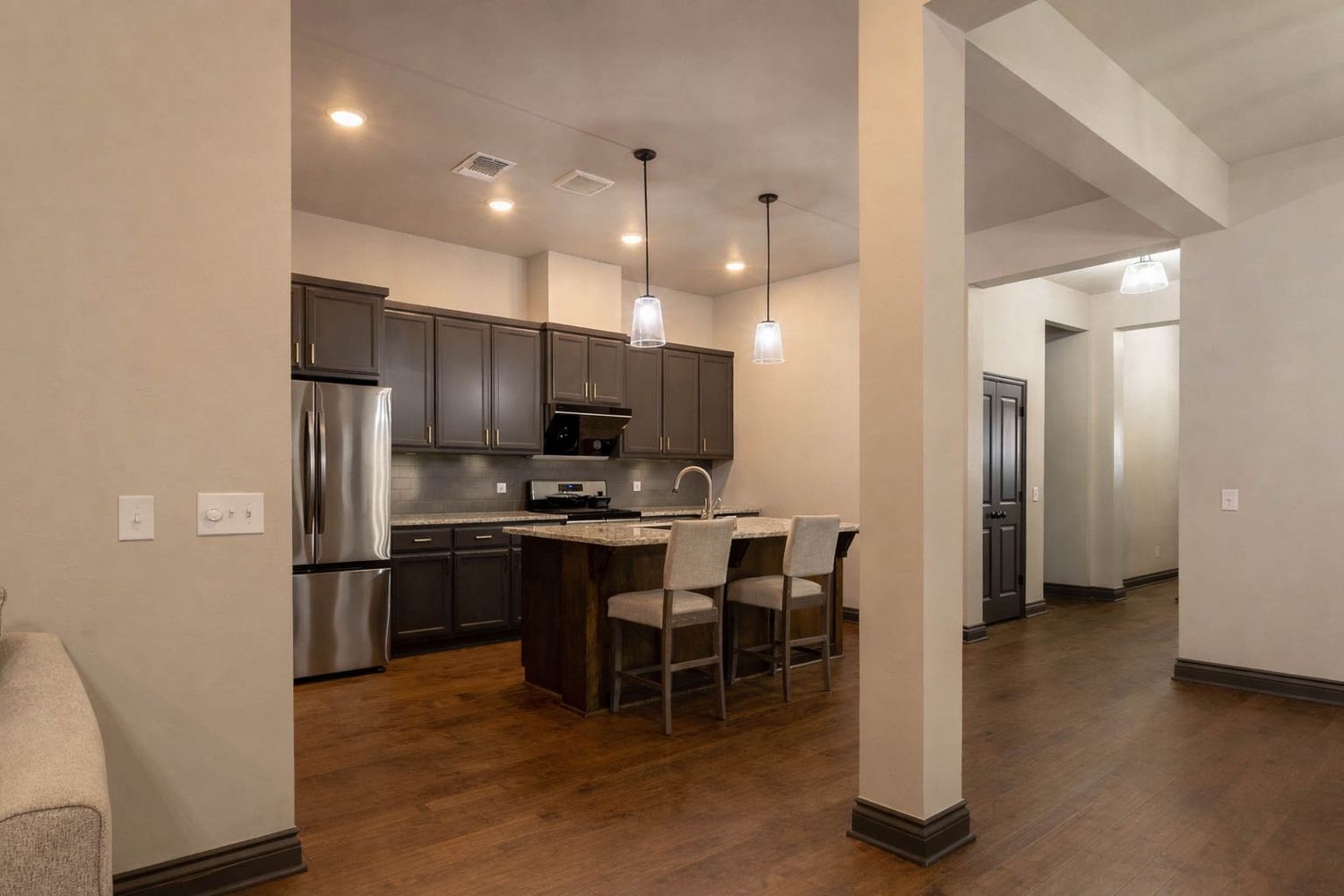 Open Concept Living and Kitchen Real Estate Photo with Natural Light in Oklahoma City