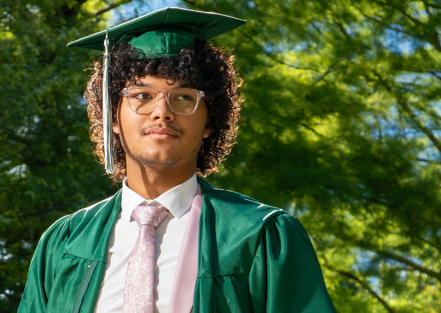 Graduation Portrait with Cap and Natural Light in Oklahoma City Outdoor Setting