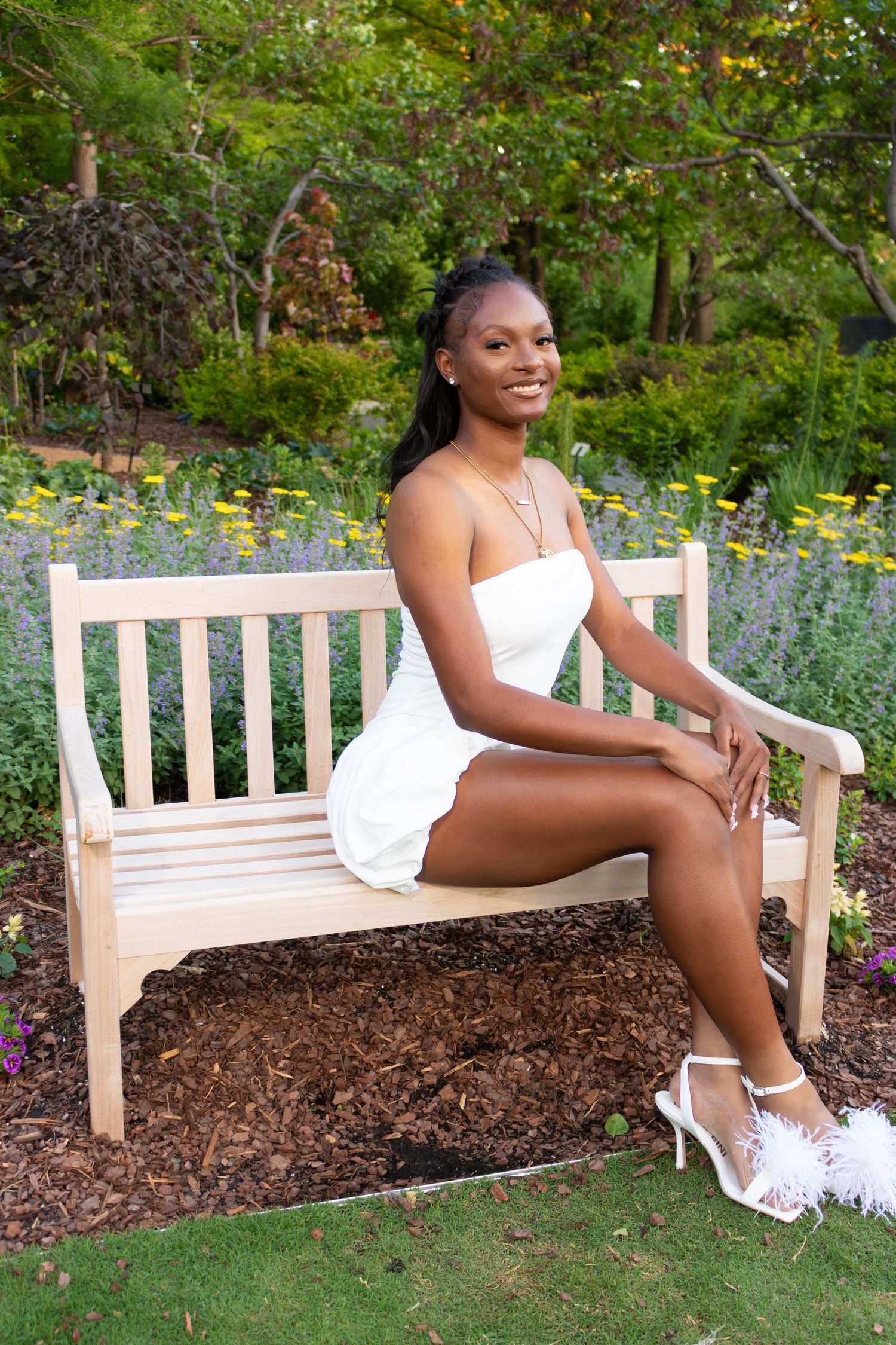 Graduation Portrait Sitting Pose in Oklahoma City Outdoor Location