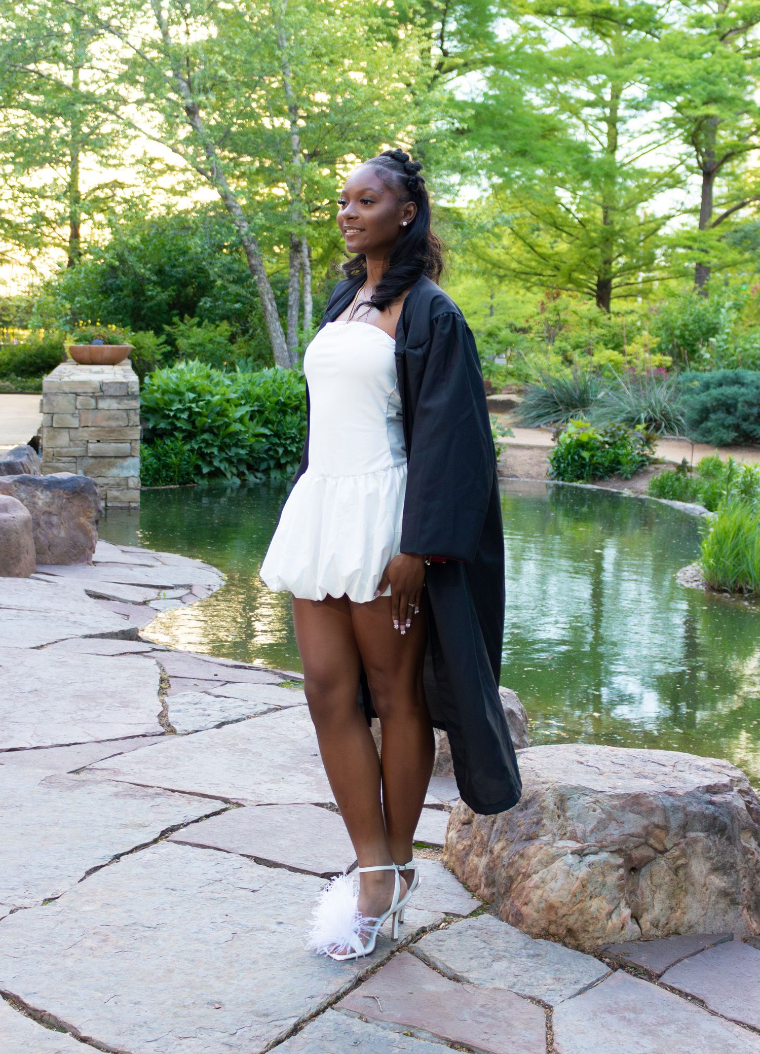 Outdoor Graduation Portrait in Downtown Oklahoma City Park Setting