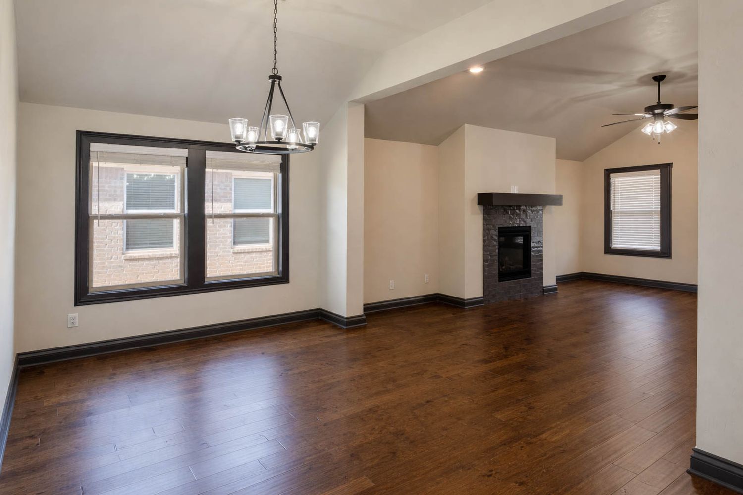 Open Living Room Real Estate Photography with Hardwood Floors in Oklahoma City