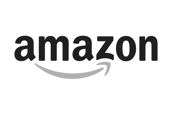 Amazon logo displayed in bold black text with a subtle grey arrow smile accent below.
