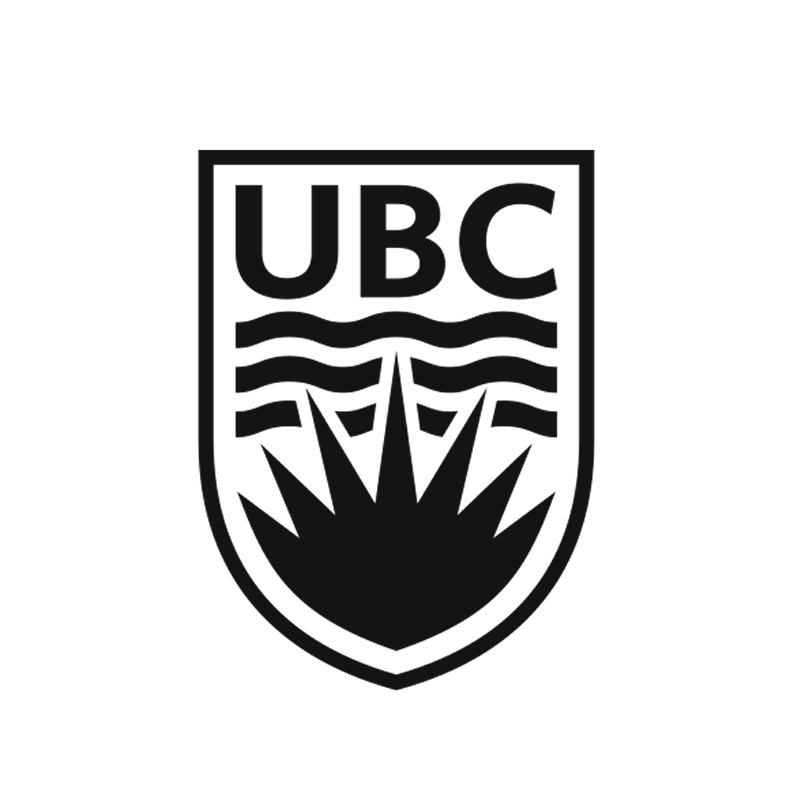 Black and white UBC shield logo featuring the University of British Columbia crest with waves and sun rays.