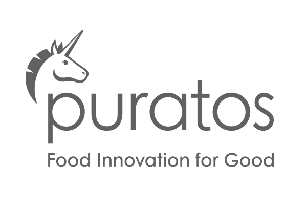 Puratos Food Innovation for Good company logo with unicorn icon in grayscale.